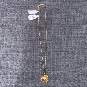 NWT Zodiac Taurus Bull with Zodiac Symbols Pendant Gold Tone 10" Necklace